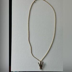 Chain Necklace with hand pendant.  24". NIP
